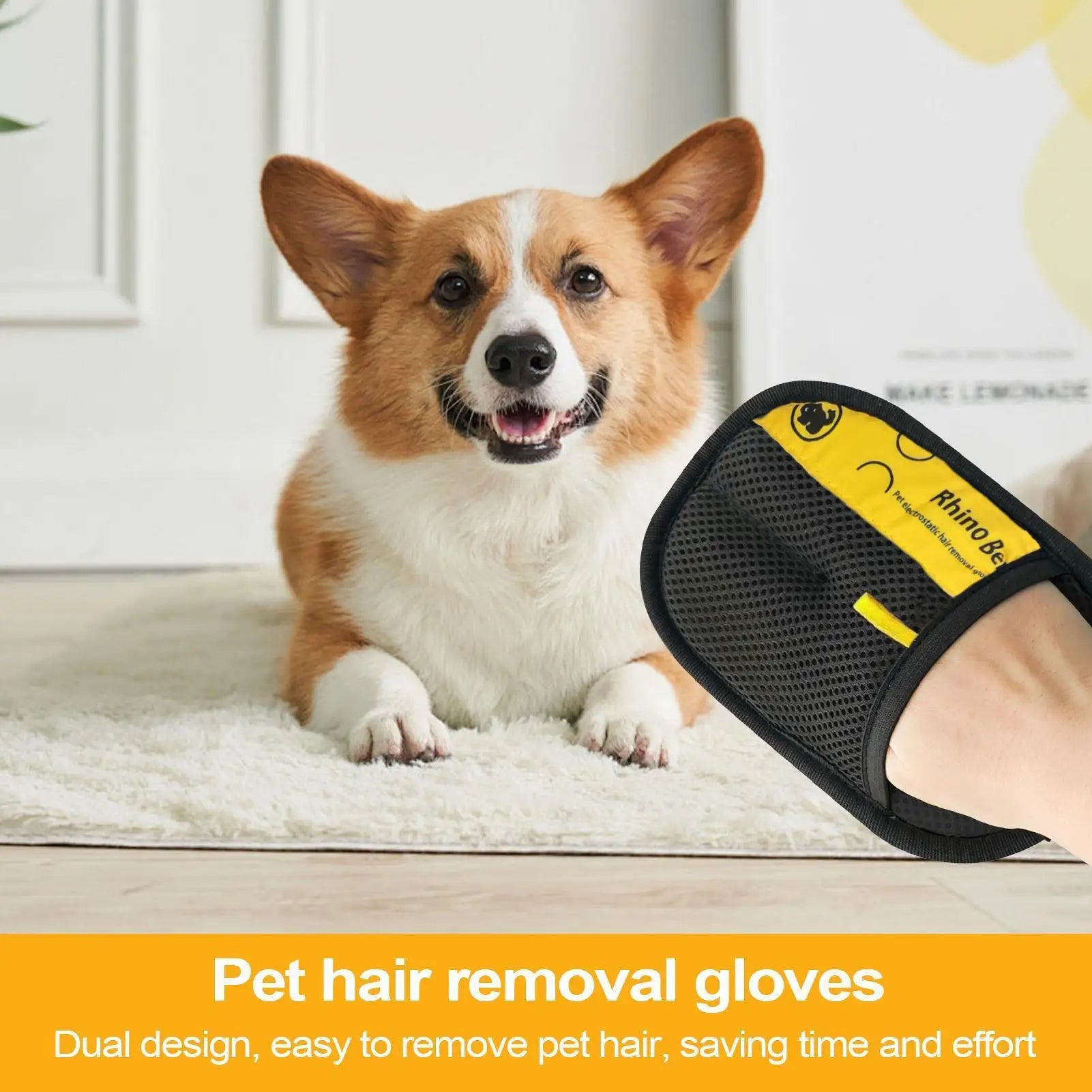 Upgrated Pet Hair Remover Brush Double-sided Deshedding Glove Dog Cat