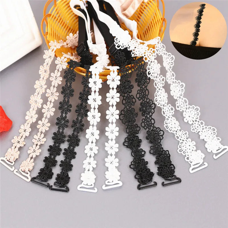 Women Elastic Bra Strap Accessories Floral Lace Anti-slip Adjustable