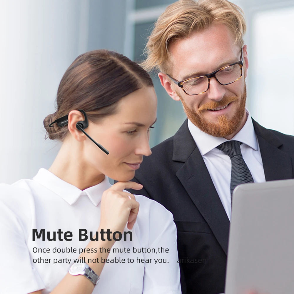 Open Ear Headphones Mic Bluetooth Headset Microphone Headphone Noise