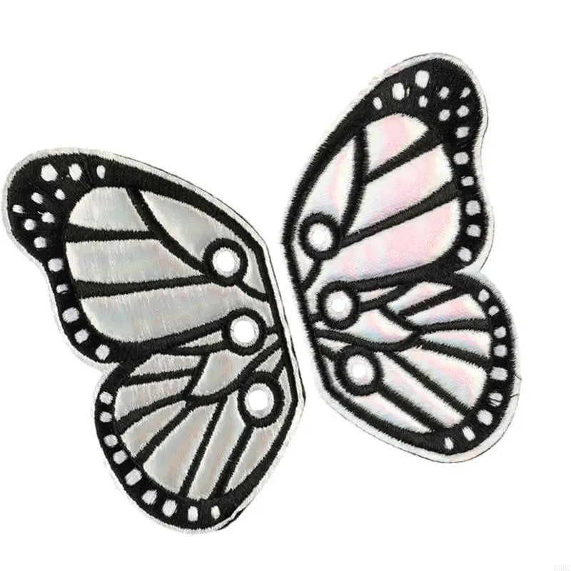 1 Pair Sewing Patches Iron On Patches Butterfly Wing Embroidery Patches for Bag Zpaxo