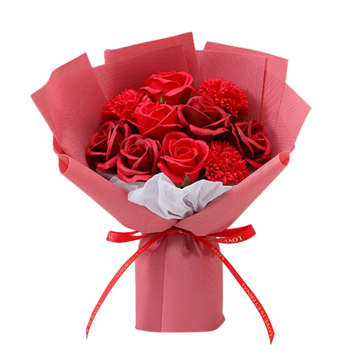 Rose Bouquet Soap Flower Message Card Tote Bag Engagement Valentines Zpaxo Red