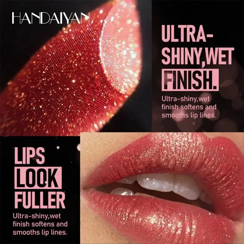 8 Colors Diamond Shimmer Lipstick Purple Metallic Glitter Pearlescent