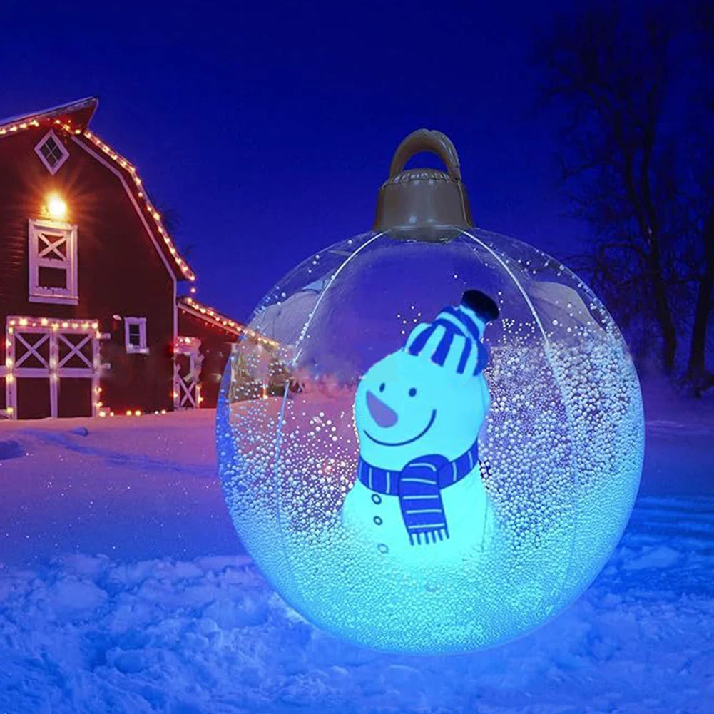 23 6 Inflatable Christmas Balls Lights Outdoor Decorations PVC Giant