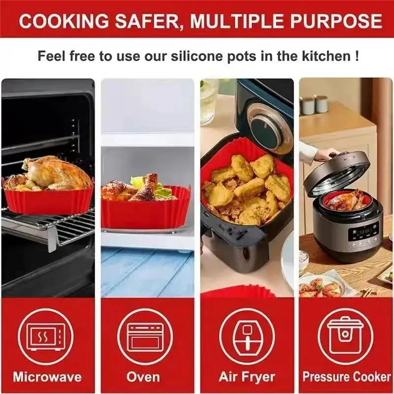 22cm Silicone Air Fryer Liner – Reusable Non-Stick Basket Tray Air Fryer Liner Zpaxo
