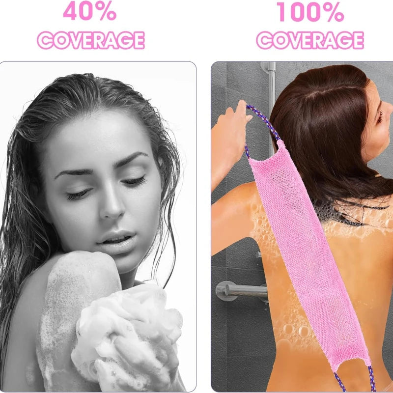 African Exfoliating Bath Net 2 Extra Long Back Scrubber Deep
