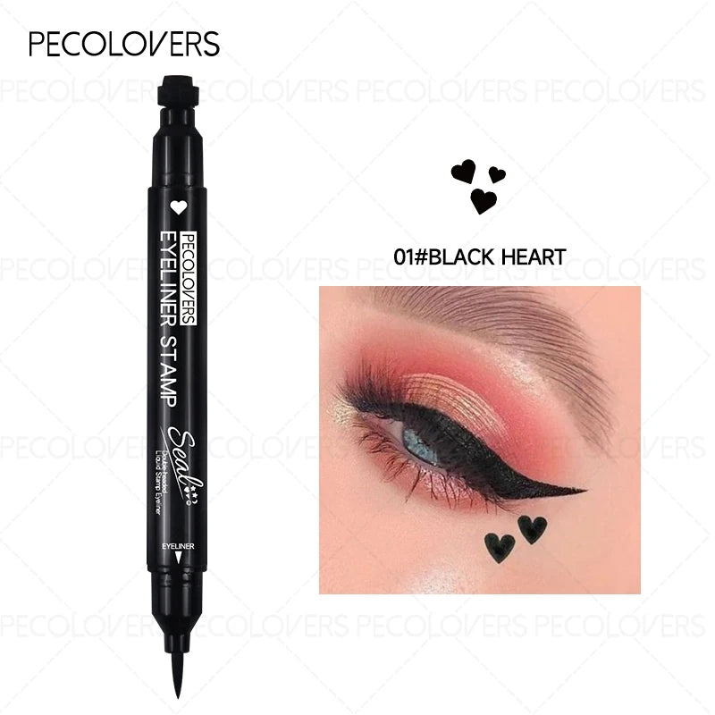 1PC Liquid Eyeliner Stamp - Waterproof, Slim Gel Felt Tip with Heart, Star, Triangle & Flower Shapes for Creative Eye Makeup Zpaxo 01