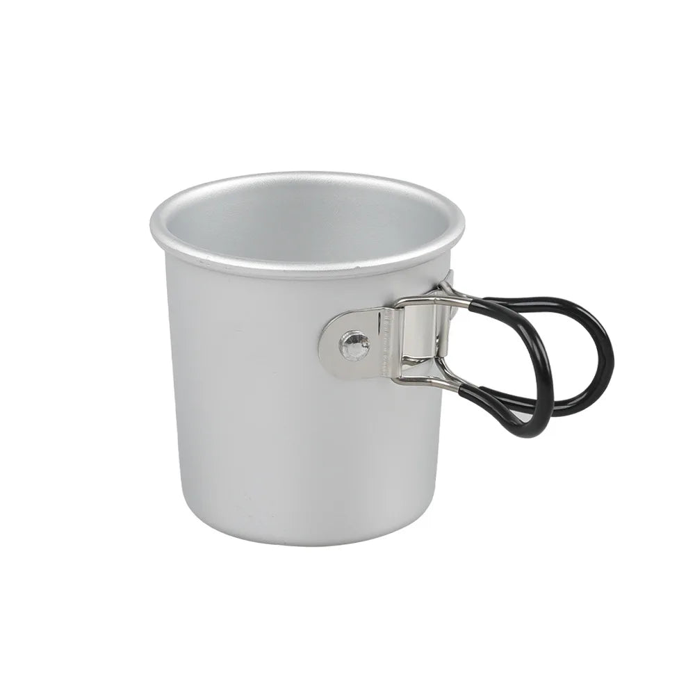 Hot 150ml Outdoor Camping Folding Aluminum Cup, Portable Coffee Mug, Aluminum Alloy Beer Cup, Camping Tea Cup Zpaxo 150ml black