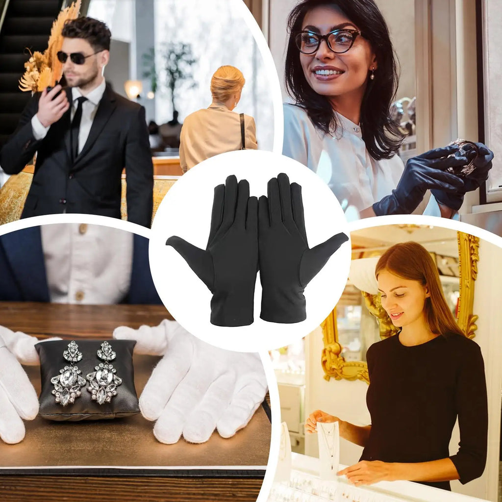 Black Jewelry Inspection Gloves – Fingerprint-Free Wrist Gloves Jewelry Inspection Gloves Zpaxo