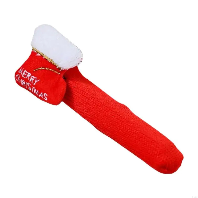 Holiday Season Door Handle Cover Santa Design Durable Fabric Quick