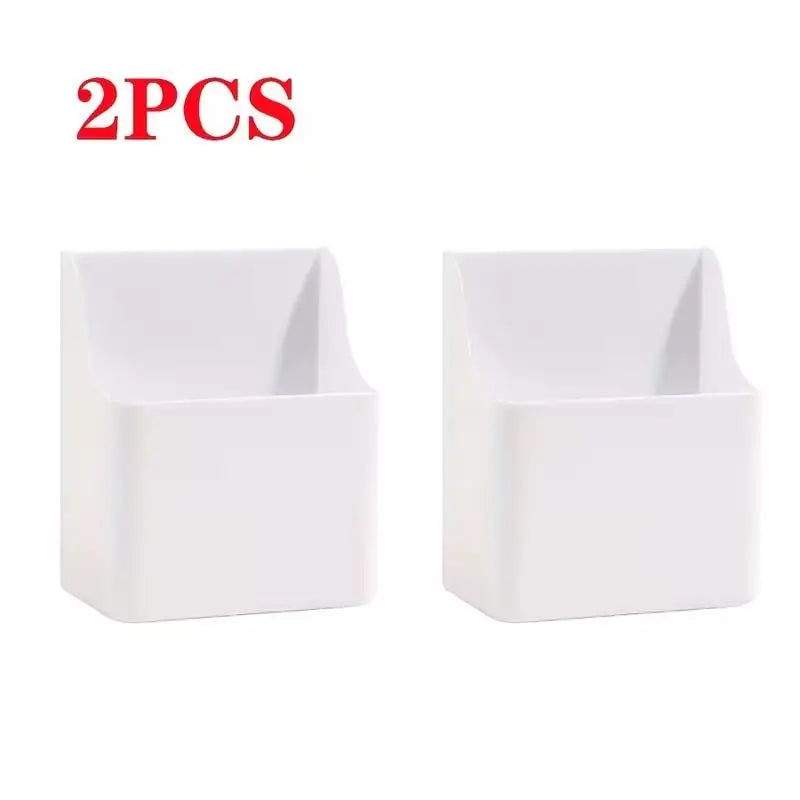 2pcs Large Magnetic Whiteboard Pen Holder – Wall Mount, Multi-Compartment for Teachers, Office & Home Zpaxo 2pcs white
