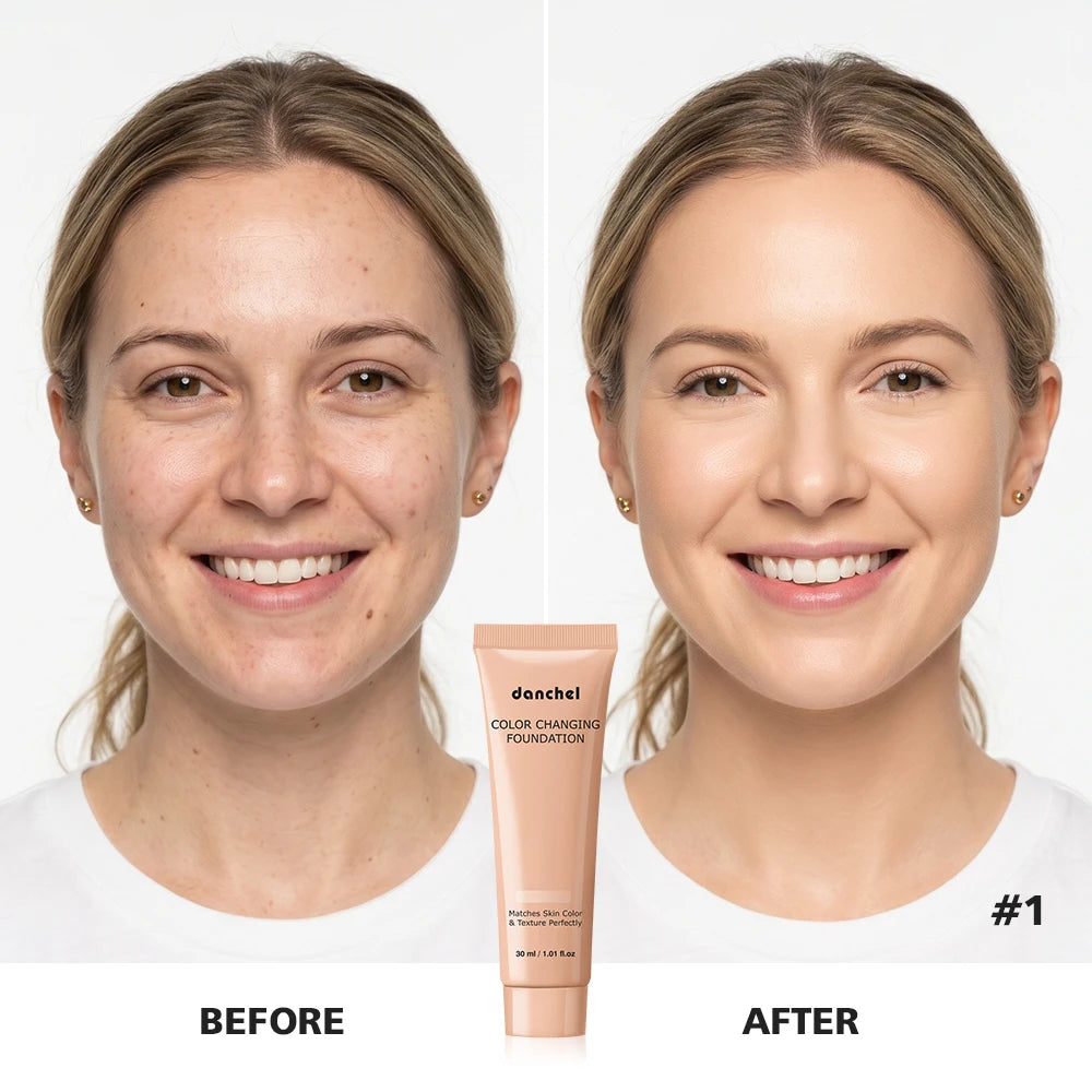 Color Changing Foundation Auto Skin Tone Matching 12H Long Lasting Light Medium Coverage Natural Dewy Face Makeup Zpaxo
