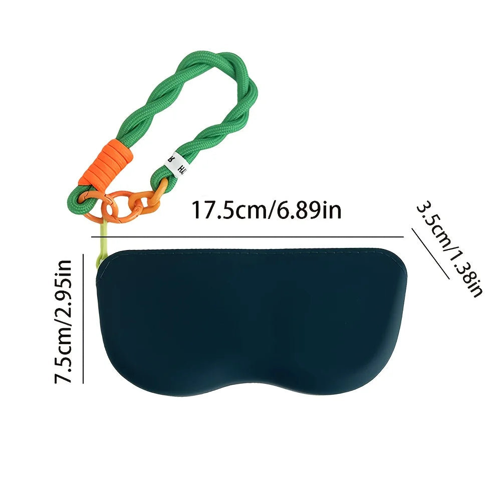 Waterproof Silicone Glasses Storage Case Lanyard Zipper Portable