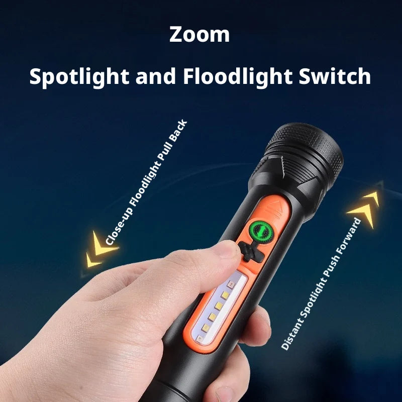 ESMARTER Zoomable Rechargeable Flashlight – 500m Torch