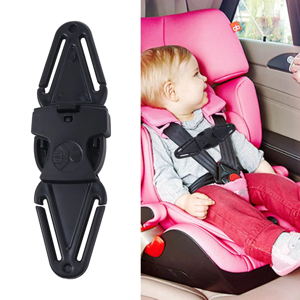 Black Child Seat Buckle Safety Cover Fixer Adjuster Shoulder Belt Zpaxo