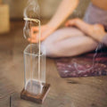 Holder Sticks Glass Catcher Ornament Upside Down Wooden Burner Zpaxo 8cmx8cmx26cm