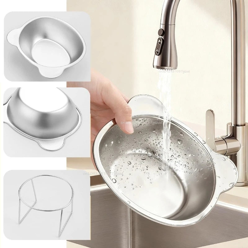 304 Stainless Steel Raised Cat Bowl 15° Tilted Neck Guard Shatterproof for Cats Puppies Healthy Feeding Pet Products Cat Feeder Zpaxo