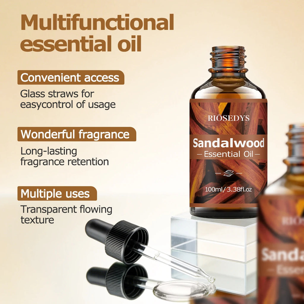 SANDALWOOD ESSENTIAL OIL moisturizing and nourishing massage oil suitable for skincare, fragrance, massage, and all skin types. Zpaxo