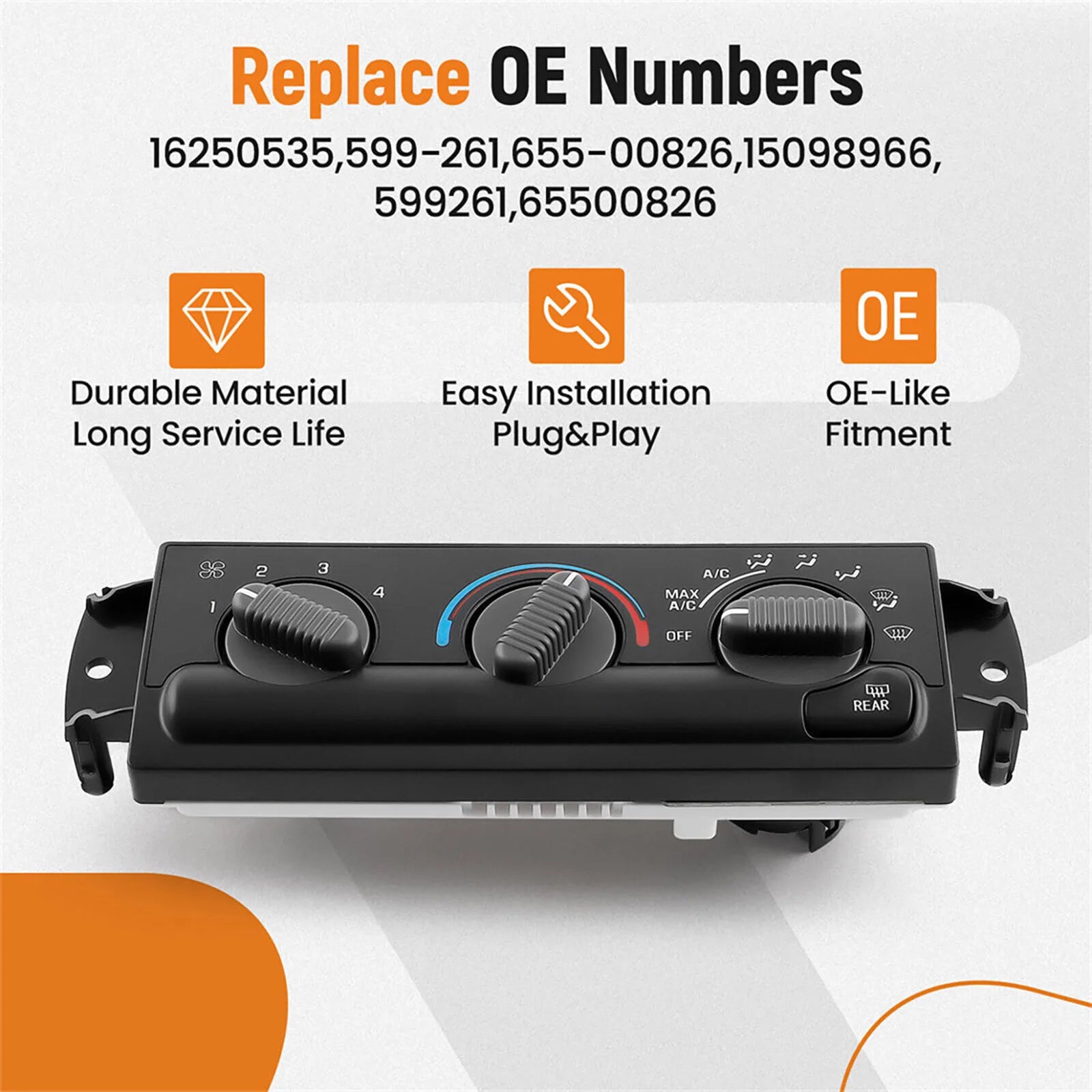 C Heater Climate Control Switch 599-261 Replacement Parts Chevrolet