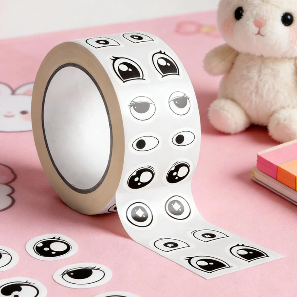 Eye Stickers 500 Piece Cartoon Eye Expressions Decal Sticker Rolls for Kids Girls Women Stationery Decoration Classroom Zpaxo Default Title
