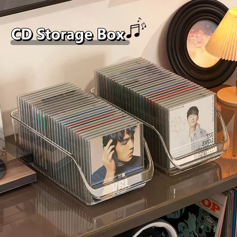 Desktop Disc Black CD Disc Transparent Acrylic Photo Card Organizer Compartment Flip BoxAlbum Storage Box Zpaxo