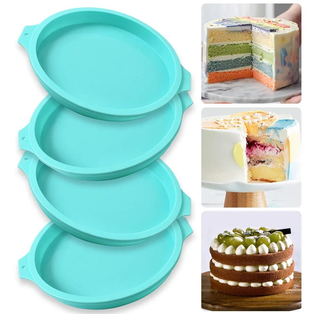 1 4 Circular Silicone Layer Cake Mold Chocolate Mousse DIY Pastry Zpaxo