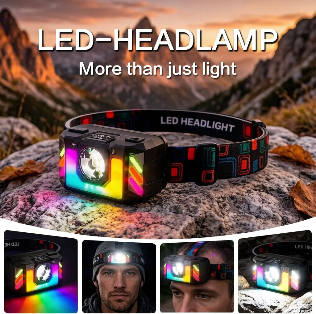 POCKETMAN Rechargeable LED Headlamp – RGB & Sensor Control