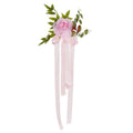 Wedding Pew Chair Decoration – Artificial Rose & Ribbon Garland