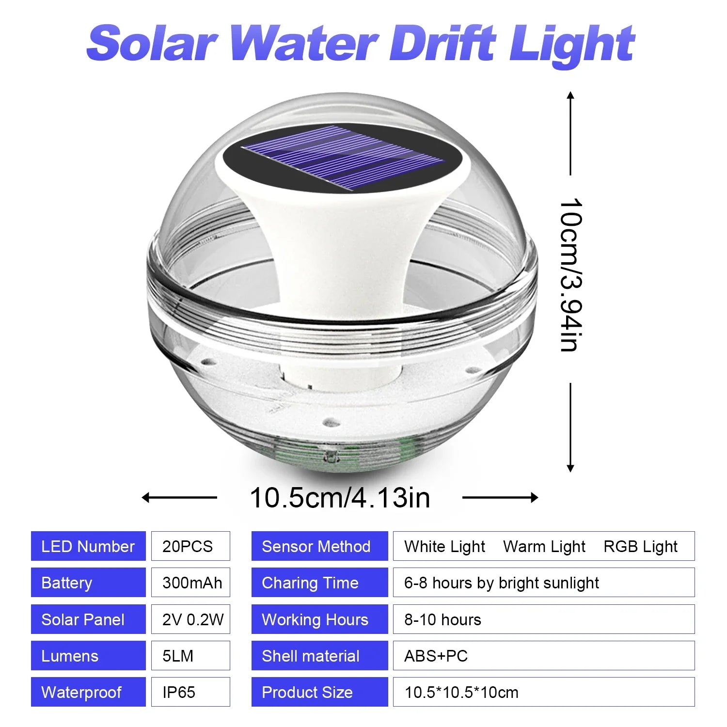 Solar Water Floating Lights Waterproof Garden Lamp Warm White RGB Zpaxo