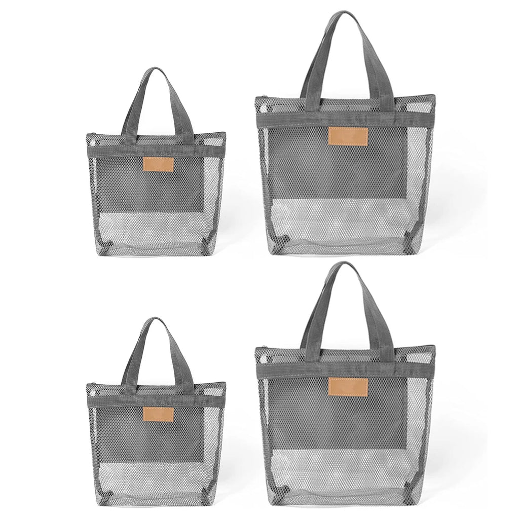 Mesh Shower Caddy Bag with Zipper – Quick-Dry Gym & Beach Bag