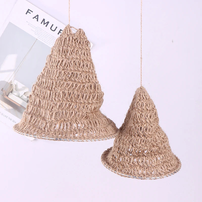 Handmade Weave Jute Rope Lampshade Bohemian Hanging Lamp Shade Home Zpaxo