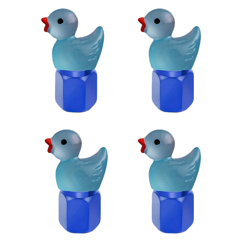 Cute Duck Glow Dark Tire Valve Caps Auto Stem Covers Cars Motorcycles Zpaxo Blue