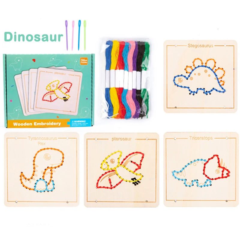 Embroidery Practice Board Montessori Lacing Threading Card