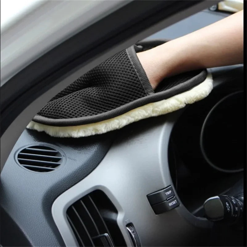 Car Wash Gloves Motorcycle Washing Care Tools Microfiber Wool Soft