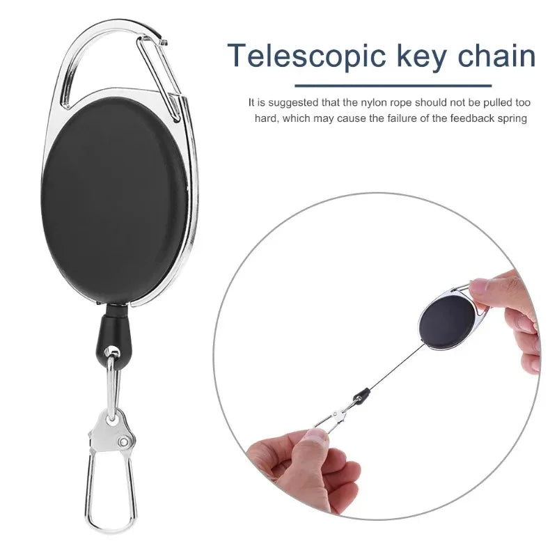 Retractable Keychain Badge Holder – ID Card & Key Ring Clip