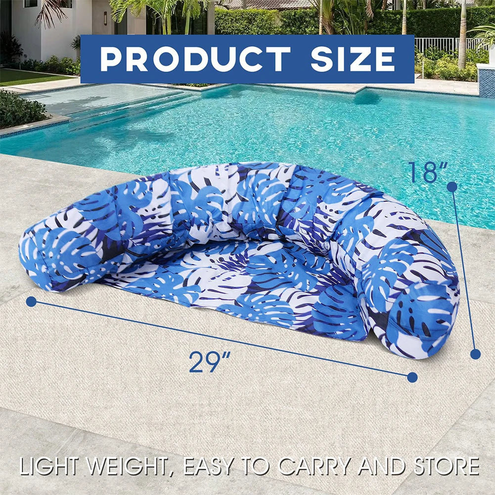 Inflatable Pool Lounger with Plant Pattern Floating Pool Chair Inflatable Pool Floats for Swimming Pool Party Water Beach Zpaxo
