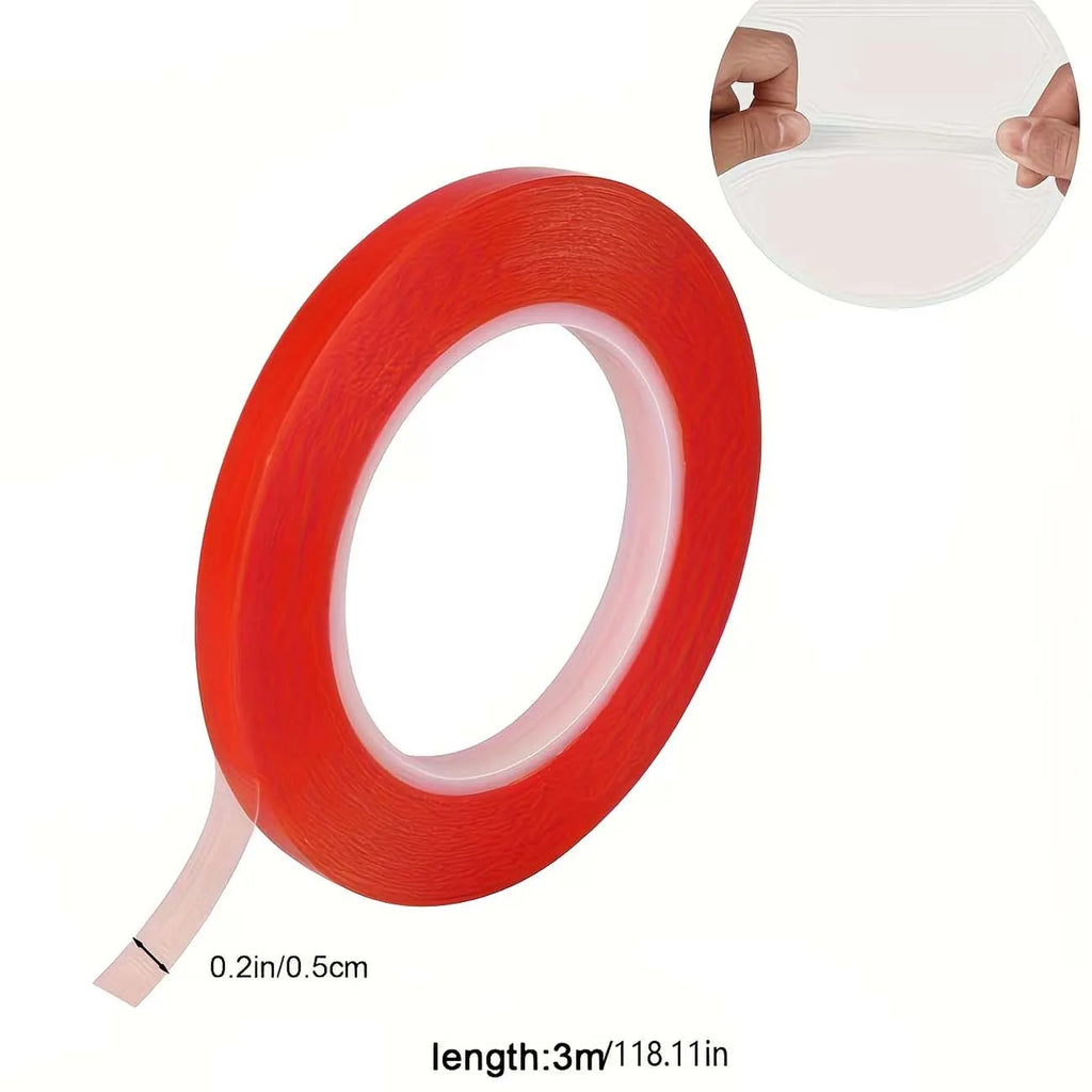 5-Roll Red Double-Sided Tape – 8mm Heat Resistant Craft Tape Double-Sided Tape Zpaxo