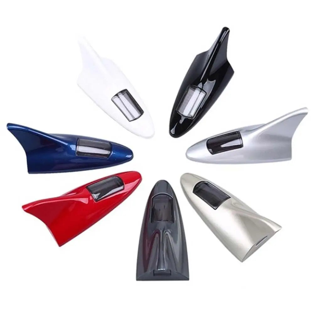 Lights Modified lights Car Roof Truck Solar Shark Fin Antenna Warning Flash Lamp Rear-end LED flash lights Car Decorative Light Zpaxo
