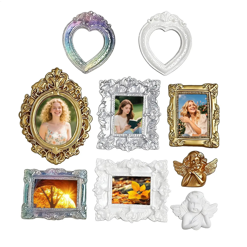 Vintage Mini Picture Frames 9 Tiny Antique Small Photo Frame DIY