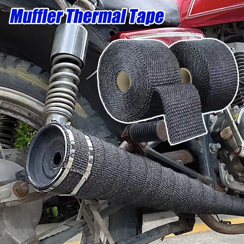 10 M Rolls Fiberglass Insulating Tape Motorcycle Exhaust Pipe Header