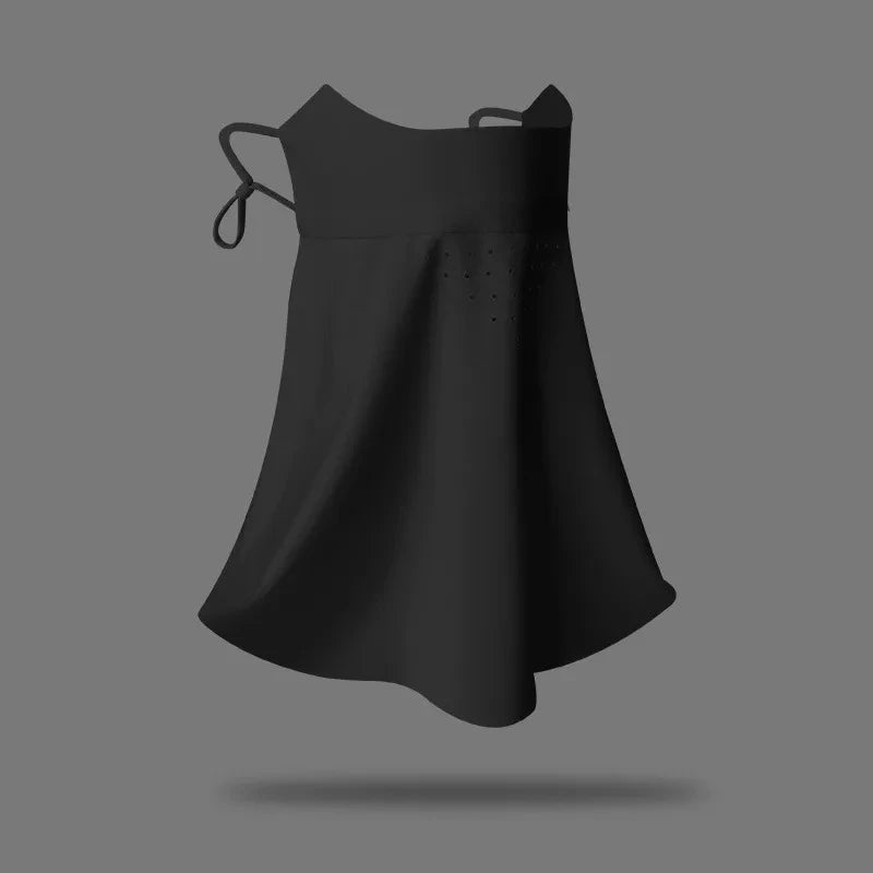 Women's Seamless Ice Silk-like UV Face Mask Ultra-thin Breathable Sun Zpaxo black