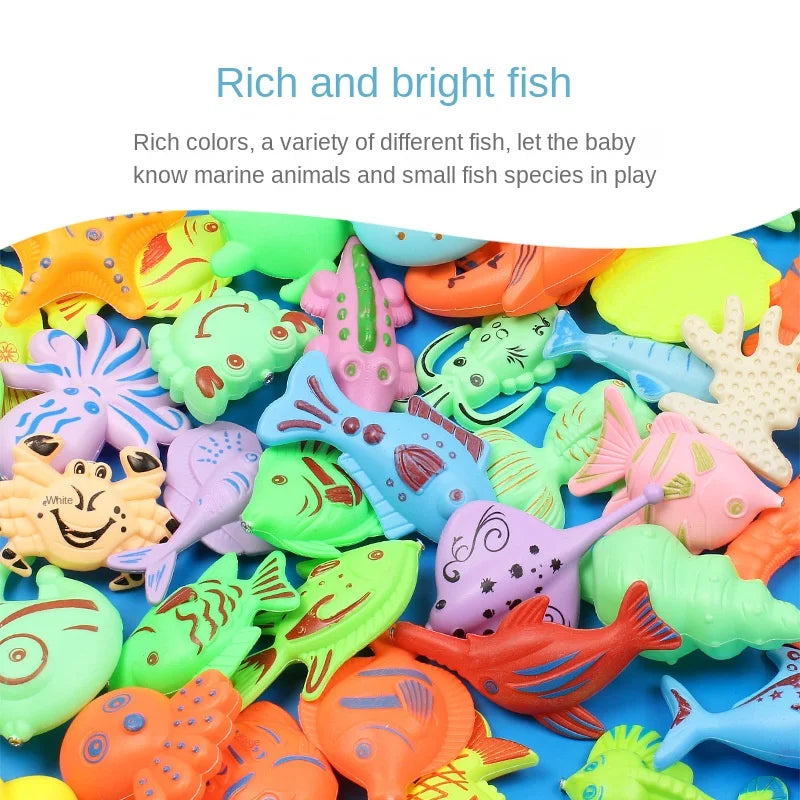 Magnetic Fishing Toy Pool for Boys and Girls, Fun Game for Playing Home, Summer Puzzle Square Night Market Stall Set Zpaxo