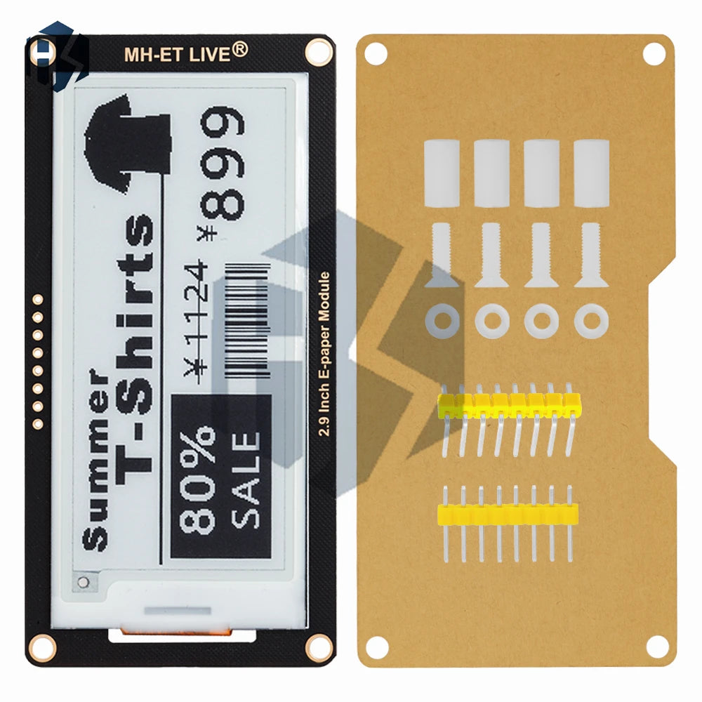 ‌2.9 inch E-Paper Display Module (296x128 SPI Interface) - Compatible with Arduino, STM32, Raspberry Pi /ESP32 Zpaxo