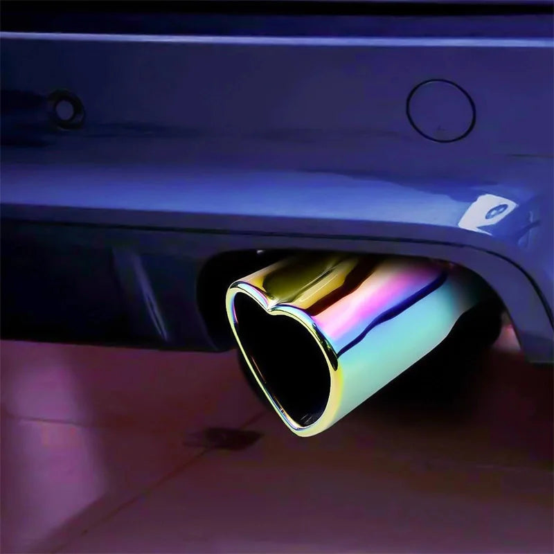 Heart-Shaped Exhaust Tip – 2.5" Stainless Steel Muffler Pipe