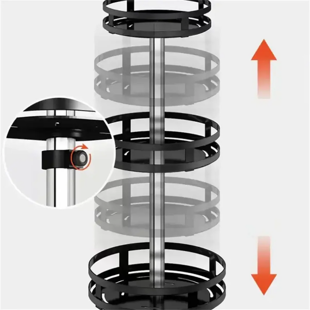 360°Rotation Spice Rack Organizer Jar Cans For Kitchen Accessories Non-Skid Carbon Steel Storage Tray For Seasonings And Spices Zpaxo