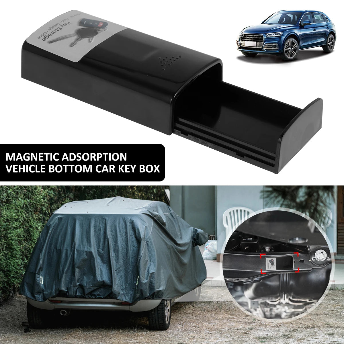 Stash Car Key Box Creative Magnetic Key Cases Portable Hide Key Holder Safe Emergency Anti-Rust Key Holder For Home Secret Box Zpaxo