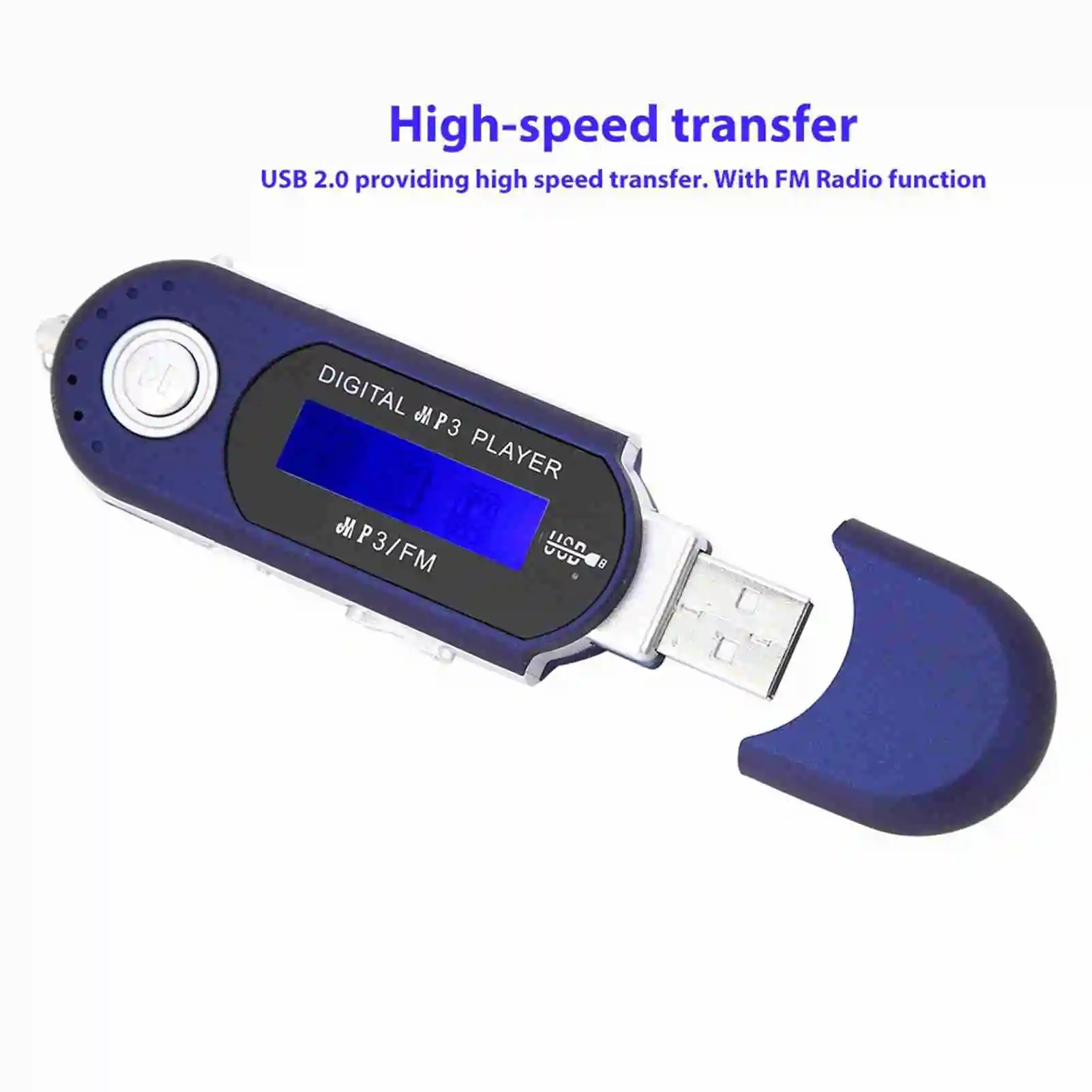 Portable Music MP3 USB Player LCD Screen Voice Black Blue White