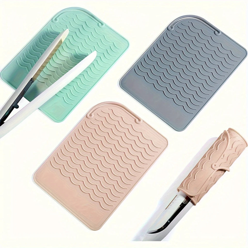 1pc Silicone Heat Resistant Mat For Hair Styling Tools, Pad For Curling lrons And Straighteners, Portable Styling Heat Mat Zpaxo