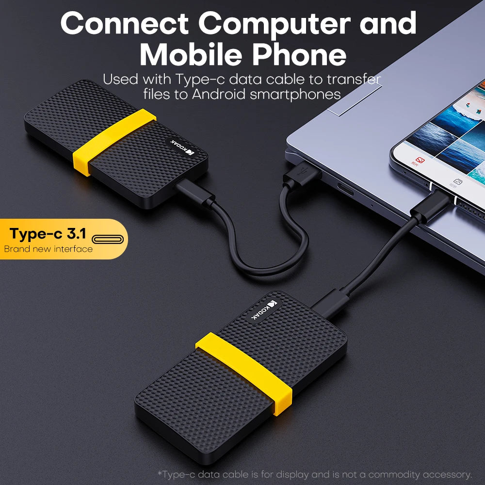 Kodak X200 Portable SSD 1TB USB 3 1 C External Solid State Drive PS4 Zpaxo