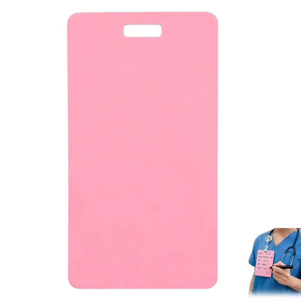 Reusable Erasable Nurse Badge Notepad Card with Pen Erasable Badge Notepad Zpaxo Pink 1
