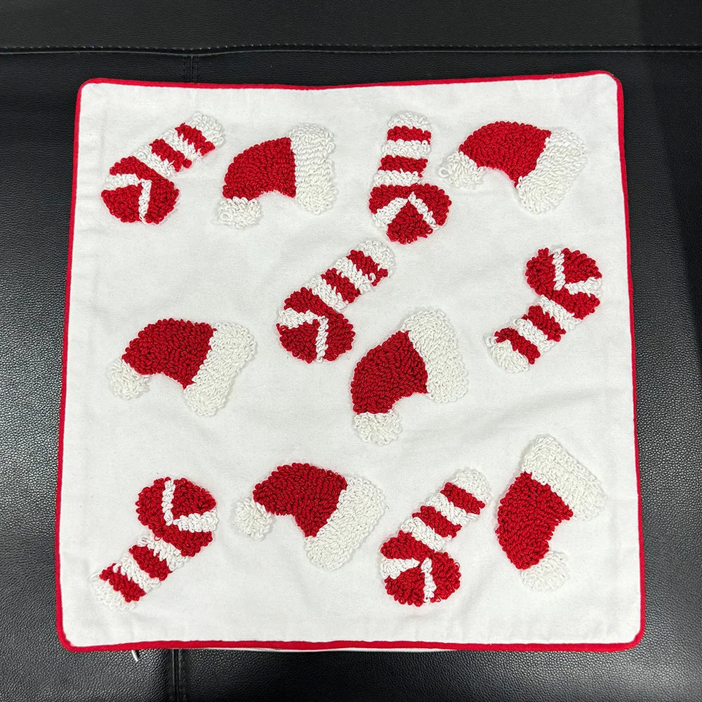 Canvas Tufting Pillow Cover Sofa Decoration Xmas Home Chair Cushion Zpaxo Xmas 45X45 See below for size descriptions